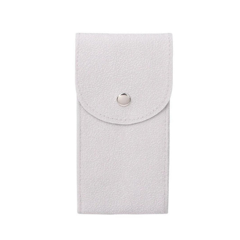 Capa para relógio em veludo cinza claro da Fabbricantti, acessório de luxo para armazenamento seguro, ideal para relógios masculinos e femininos exclusivos estilo Old Money.