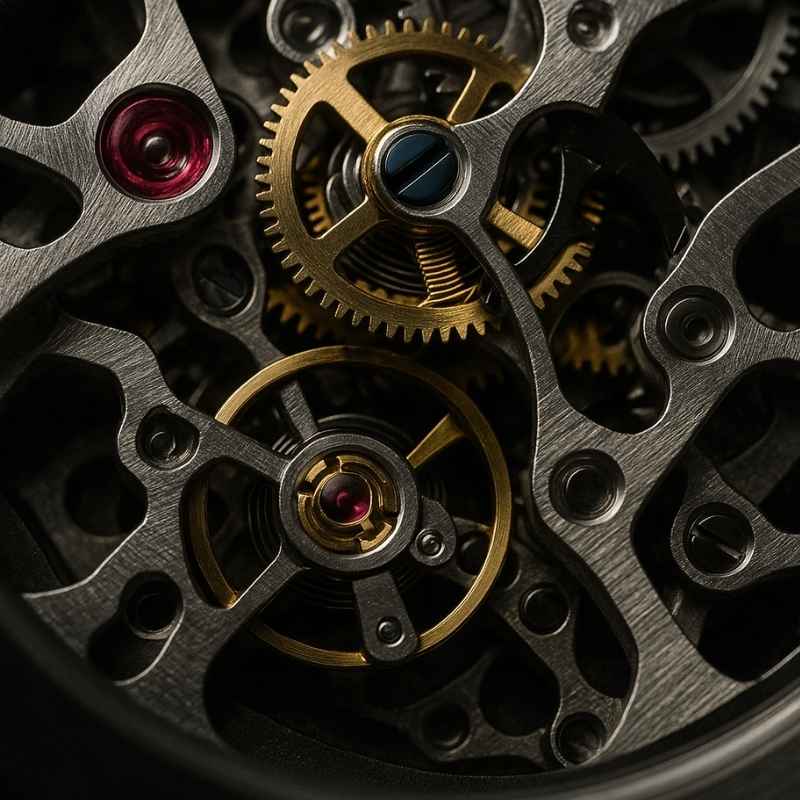 Vista traseira do relógio Sporttelon automático da Fabbricanti, destacando o movimento mecânico visível em caixa de aço inox com pulseira de silicone. Ideal para quem valoriza engenharia de precisão.